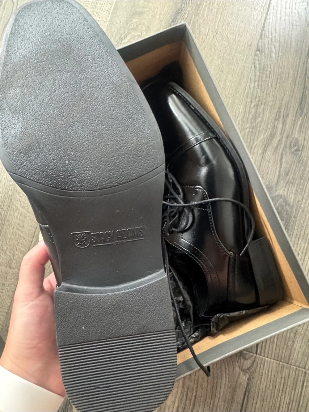 Stacy Adams Men’s Black Leather Cap Toe Oxford Dress Shoes 10 – Worn Once